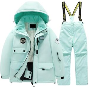 zhushuGG Ski Suit Kids Ski Jacket & Pants Set Winter Outdoor Sports Ski Overall Windproof Waterproof Ski Suits Snowboard Coat and Pants Two Piece Set for Kids Snowsuit for Skiing Snowboarding