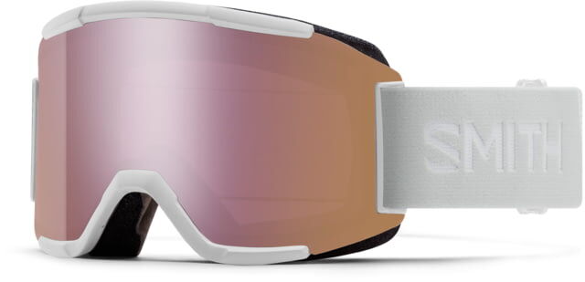 Photos - Ski Goggles Smith Squad Goggles, White Vapor, Chromapop Everyday Rose Gold Mirror, M00 