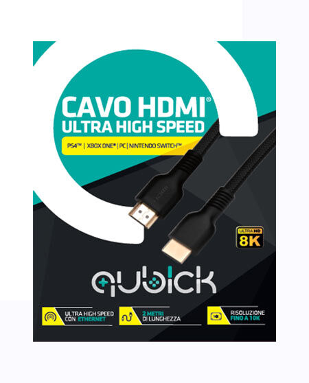 Accessori Cavo HDMI 2.1 Qubick Ultra High Speed 8K 2 m