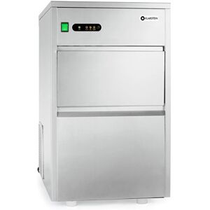 KLARSTEIN Powericer XXL machine à glace Industrielle machine à glaçons, 25 kg / 24 h, 160 w, 6 kg, pelle, système de tubes, LED, neutre au goût, inox, classe climatique ST, argent - Publicité