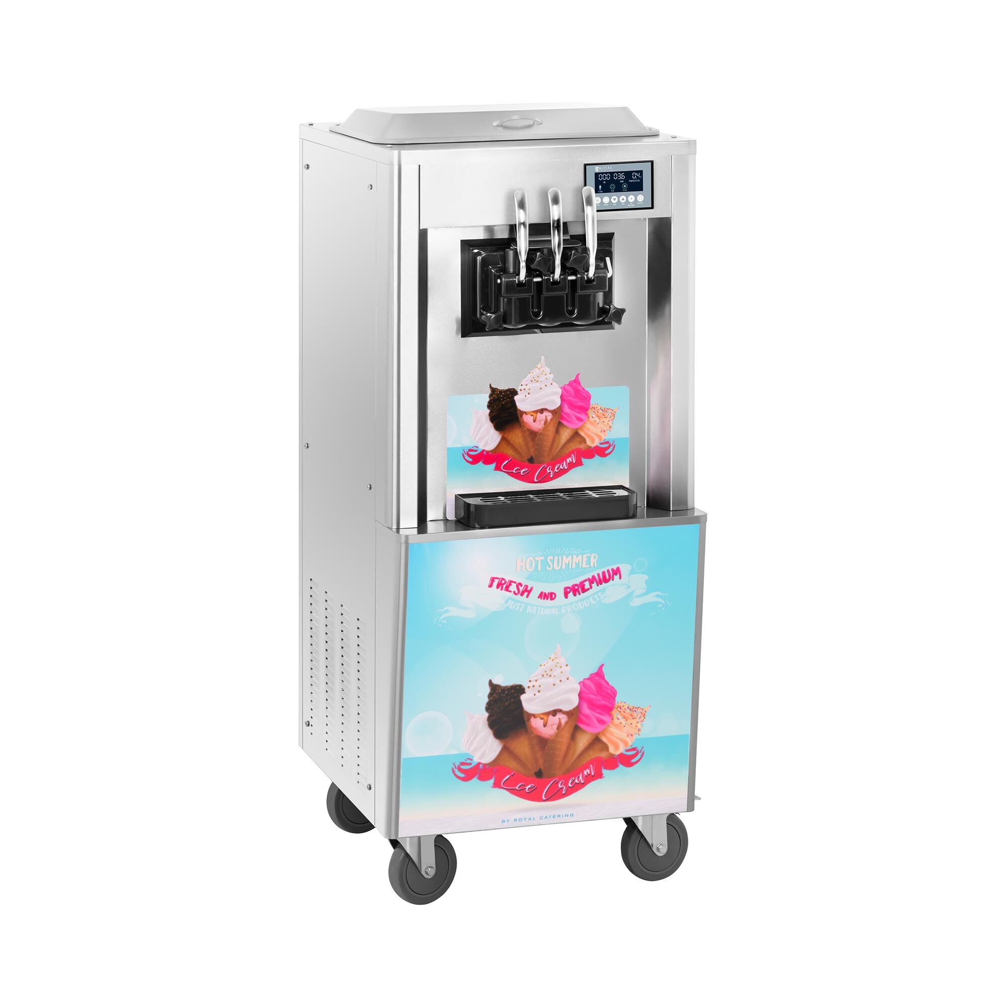 Royal Catering Machine à glace italienne - 2 700 W - 2 x 8,5 l - 33 l/h RCSI-33-3