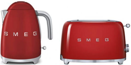 SMEG Retro Wasserkocher + Toaster Set - Rot