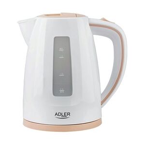 Adler AD 1264 Wasserkocher 1,7 Liter 2200 Watt Kalkfilter weiß / beige