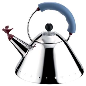 Alessi - Bouilloire 9093 Bird Kettle, polie / bleu clair