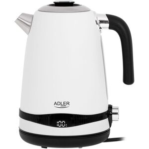 Adler - AD1295 Bouilloire, Vintage, 1,7 l, sans bpa, Contrôle de Température, Inox., sans Fil 2200W Blanc - Blanc - Publicité