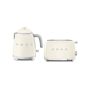 SMEG Bouilloire 0.8l 1400w + Grille-pain Toaster 2 Fentes 950w Crème Usage Non Intensif Smeg