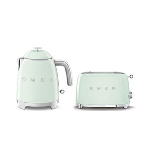 SMEG Bouilloire 0.8l 1400w 3 Tasses + Grille-pain Toaster 2 Fentes 950w Vert D'eau Usage Non Intensif Smeg