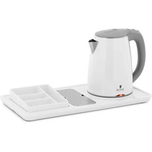 Royal Catering Bollitore elettrico professionale per hotel - Bianco - 1,2 L - 1.800 W - Con stazione tè e caffè RC-HKS02