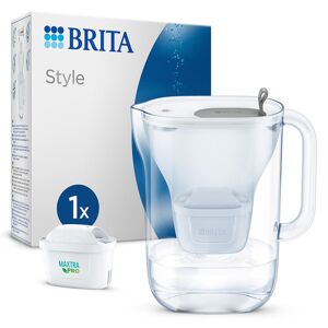 brita caraffa filtrante per acqua style grey (2.4l) incl. 1 x filtro m