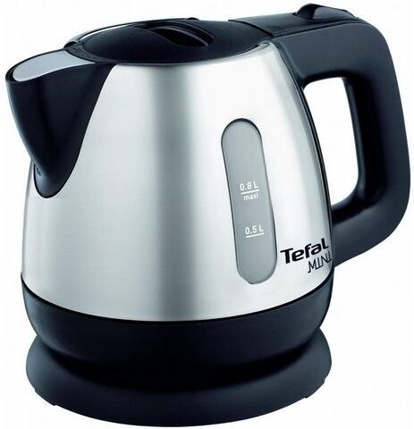 Tefal waterkoker Mini BI8125, 0,8 liter, 2200 W, edelstaal/zwart  - 38.47 - zilver