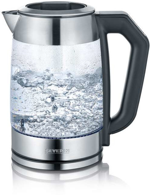 Severin WK3477 Glass-Tea-/Jug Kettle glass/brushed rvs/black