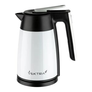 Vektra VEK-1501S Vacuum Insulated Eco Friendly, Easy Pour, Cordless Kettle 1.7Litre white 29.5 H x 24.0 W x 22.0 D cm