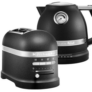 KitchenAid Artisan Cast Iron Black 2 Slot Toaster and Kettle Set