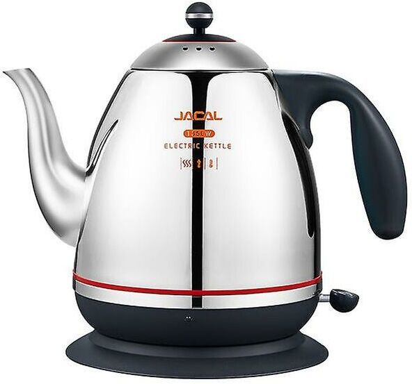 WOOSIEN Retro electric kettle 304 stainless steel household appliances 1.5l portable travel water boiler 1500w european style coffee pot Silver