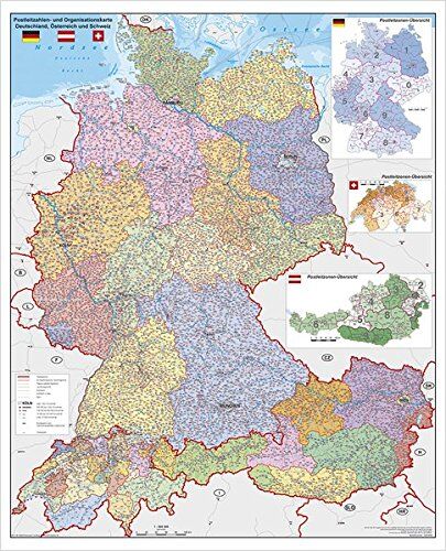 Stiefel Eurocart GmbH Deutschland-Österreich-Schweiz Postleitzahlen- und Organisationskarte