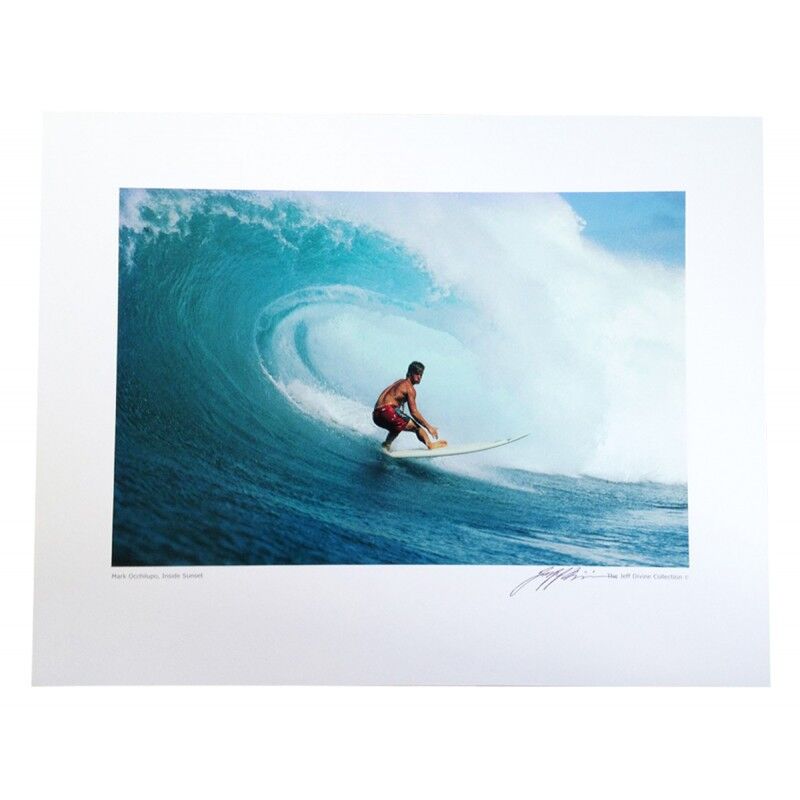 JEFF DIVINE PHOTOGRAPHY Poster Photo Surf The JEFF DIVINE Collection No 4 'Mark Occhilupo Inside Sunset 1987'