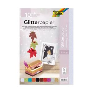Folia - Glitterpapierblock, 24 X 34 Cm, Multicolor