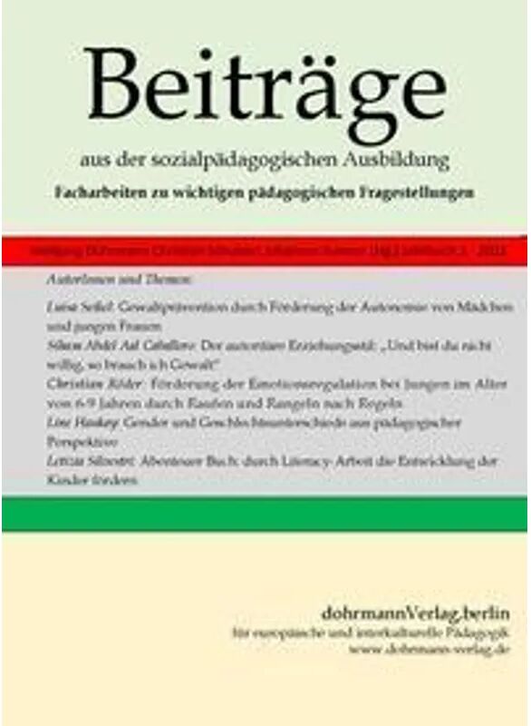 Dohrmann Beiträge aus der sozialpädagogischen Ausbildung, Jahrbuch 3, 2021