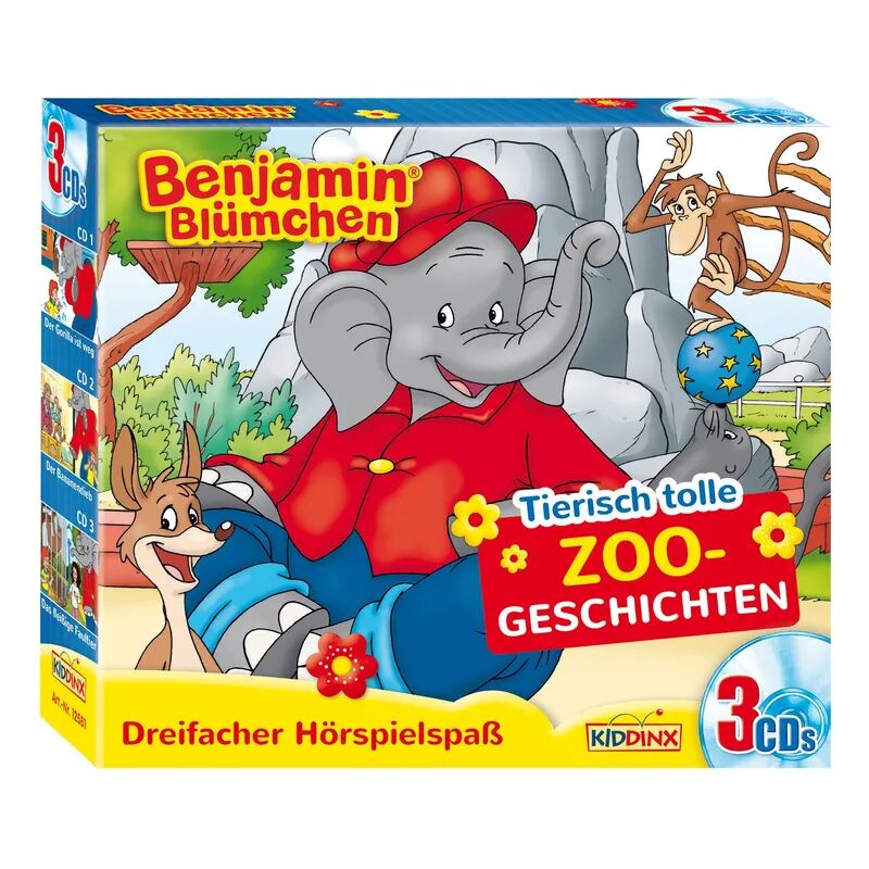 Kiddinx Media Benjamin Blümchen - Tierisch tolle Zoogeschichten, 3 Audio-CD