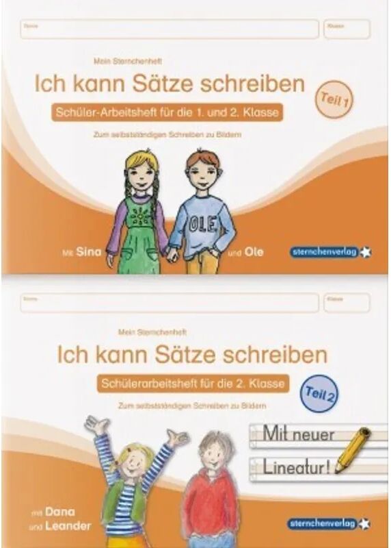 Sternchenverlag Ich kann Sätze schreiben Teil 1 und 2 im Set - Schülerarbeitshefte für die 1....