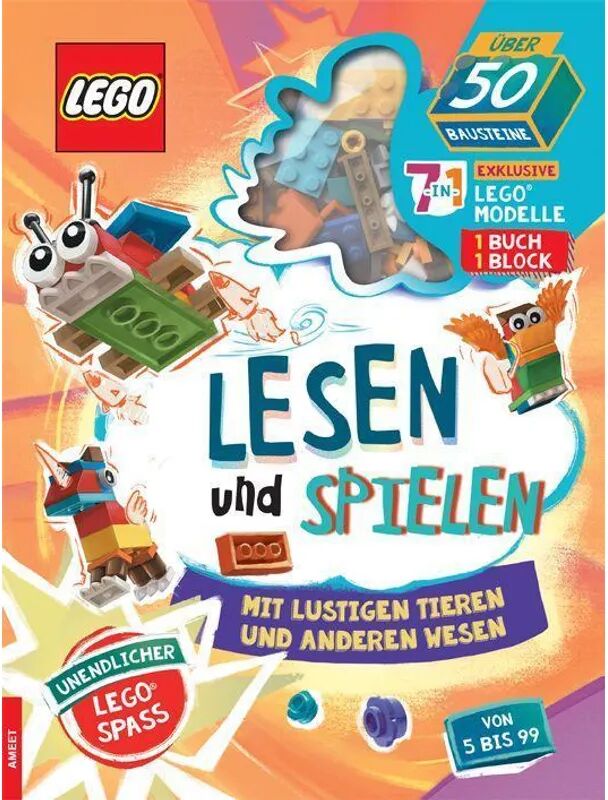 Ameet LEGO Lies und Spiel, Lustige Tiere und andere Wesen, m. 50 Bausteinen