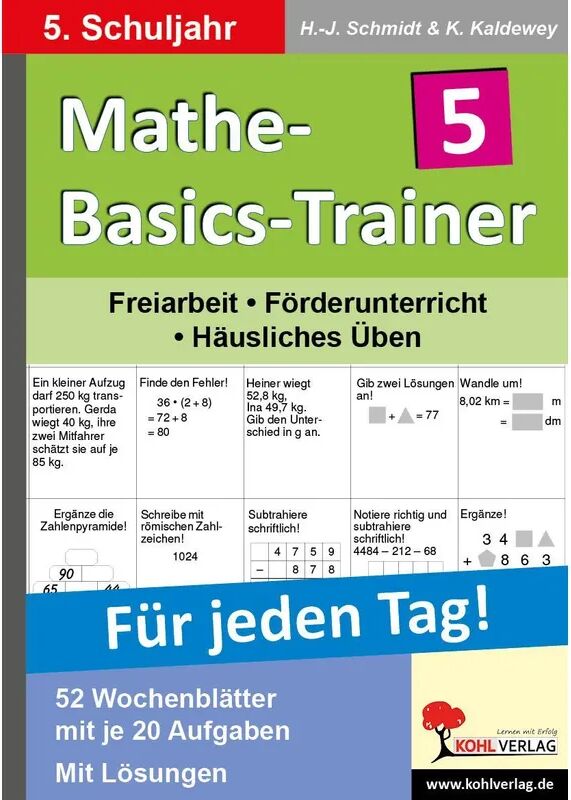 KOHL VERLAG Der Verlag mit dem Baum Mathe-Basics-Trainer, Für jeden Tag!: 5. Schuljahr