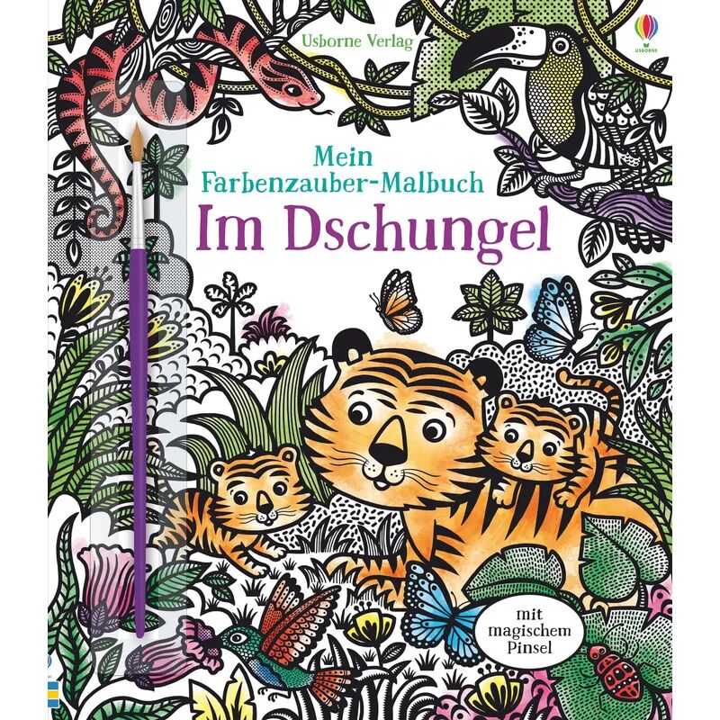 Usborne Verlag Mein Farbenzauber-Malbuch: Im Dschungel