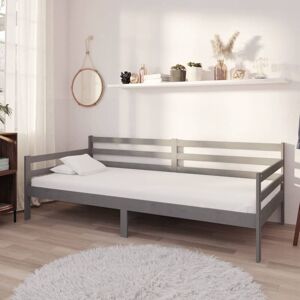 BONNEVIE 2-in-1-Tagesbett 90x200 cm mit Matratze zum Ausruhen,Bequemes Gästebett, Sofabett Grau Kiefer Massivholz -BVE21828