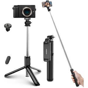 Kingso - Bastone Selfie Wireless, 4 in 1 Asta Selfie Stick Bluetooth 100cm mit Treppede und Telecomando Wireless Hasaki