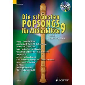 Schott Music Die schönsten Popsongs 9 m. CD 1-2 Alt-Blockflöten - Noten für Blockflöte