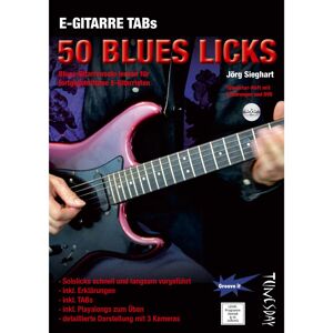 Tunesday E-Gitarre TABs: 50 Blues Licks Buch und DVD - Schulwerk für Gitarre