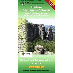 GEBRAUCHT Hintere Sächsische Schweiz Blatt 1 - Schrammsteine, Affensteine, Zschirnsteine: Wander- und Radwanderkarte . 1:15000 GPS-fähig wetterfest, reißfest - Preis vom 01.06.2024 05:04:23 h