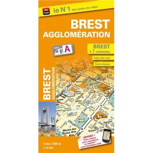 Blay-Foldex - GEBRAUCHT Plan de ville de Brest et de son agglomération - Echelle : 1/13 000 - Inclus : localisation des stations de tramway - Preis vom 17.05.2024 04:53:12 h