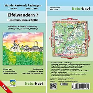 NaturNavi - Eifelwandern 7 - Hellenthal, Oberes Kylltal: Wanderkarte mit Radwegen, Blatt 31-559, 1 : 25 000, Büllingen, Hollerath, Kronenburg, Oleftalsperre, ... (NaturNavi Wanderkarte mit Radwegen 1:25 000)