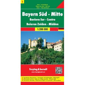 Freytag-Berndt und Artaria KG - Freytag Berndt Autokarten, Blatt 1, Bayern Süd-Mitte - Maßstab 1:200.000