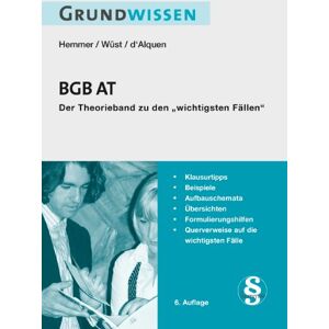 Hemmer, Karl E. - GEBRAUCHT Grundwissen BGB AT: Klausurtipps - Beispiele - Aufbauschemata - Übersichten - Formulierungshilfen - Querverweise auf die wichtigsten Fälle - Preis vom 20.05.2024 04:51:15 h