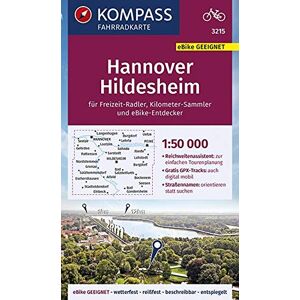 KOMPASS-Karten GmbH - GEBRAUCHT KOMPASS Fahrradkarte Hannover, Hildesheim 1:50.000, FK 3215: reiß- und wetterfest (KOMPASS-Fahrradkarten Deutschland, Band 3215) - Preis vom 15.05.2024 04:53:38 h