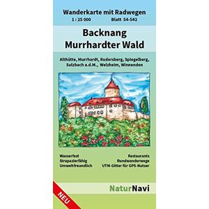 NaturNavi - Backnang - Murrhardter Wald: Wanderkarte mit Radwegen, Blatt 54-542, 1 : 25 000, Althütte, Murrhardt, Rudersberg, Spiegelberg, Sulzbach a.d.M., ... (NaturNavi Wanderkarte mit Radwegen 1:25 000)