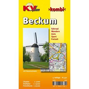 Kommunalverlag Tacken e.K. - Beckum: 1:15.000 Stadtplan mit Freizeitkarte 1:25.000 inkl. Rad- und Wanderwegen, Cityplan 1:5.000 (KVplan Münsterland-Region)