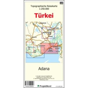 Mollenhauer, Jens Uwe - Adana - Topographische Reisekarte 1:250.000 Türkei (Blatt 10): mit Wanderwegen und Radwanderwegen - Landkarte (Türkei Reisekarten: Detaillierte topographische Landkarten)