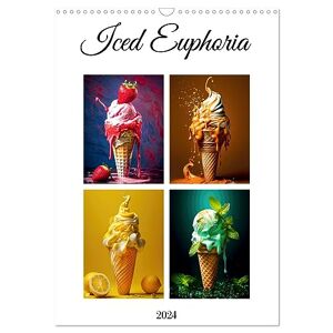 Justyna Jaszke JBJart - Iced Euphoria (Wall Calendar 2024 DIN A3 portrait), CALVENDO 12 Month Wall Calendar: Experience the ultimate ice cream paradise with our mesmerizing ... cones filled with heavenly flavors.