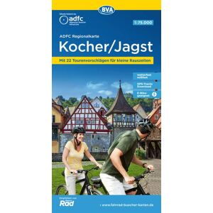 BVA BikeMedia GmbH - ADFC-Regionalkarte Kocher/ Jagst, 1:75.000, mit Tagestourenvorschlägen, reiß- und wetterfest, E-Bike-geeignet, GPS-Tracks-Download (ADFC-Regionalkarte 1:75000)