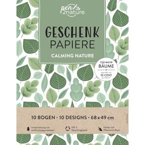 Geschenkpapier-Buch Calming Nature   100% Recyclingpapier: 10 Bogen Geschenkpapier 68 x 49 cm gefaltet in 10 zauberhaften Designs