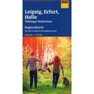 ADAC Regionalkarte Blatt 9 Leipzig, Erfurt, Halle  1:150 000 -  Straßenkarten