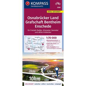 KOMPASS FAHRRADKARTE OSNABRÜCKER LAND, GRAFSCHAFT BENTHEIM -  Fahrradkarten