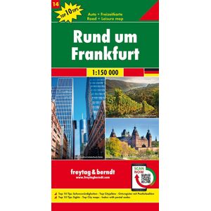 Freytag + Berndt Rund Um Frankfurt Autokarte 1:150.000 Top 10 Tips Blatt 14