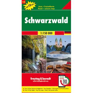 Freytag + Berndt Schwarzwald Autokarte 1:150.000 Top 10 Tips Blatt 15