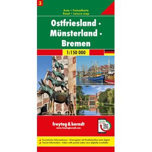 Freytag + Berndt Ostfriesland - Münsterland - Bremen Autokarte 1:150.000 Blatt 3