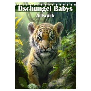 Dschungelbabys - Artwork (Tischkalender 2024 Din A5 Hoch) Calvendo Monatskalender