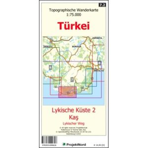 Mollenhauer und Treichel Lykische Küste 2 - Ka - Lykischer Weg - Topographische Wanderkarte 1:75.000 Türkei (Blatt 7.2)